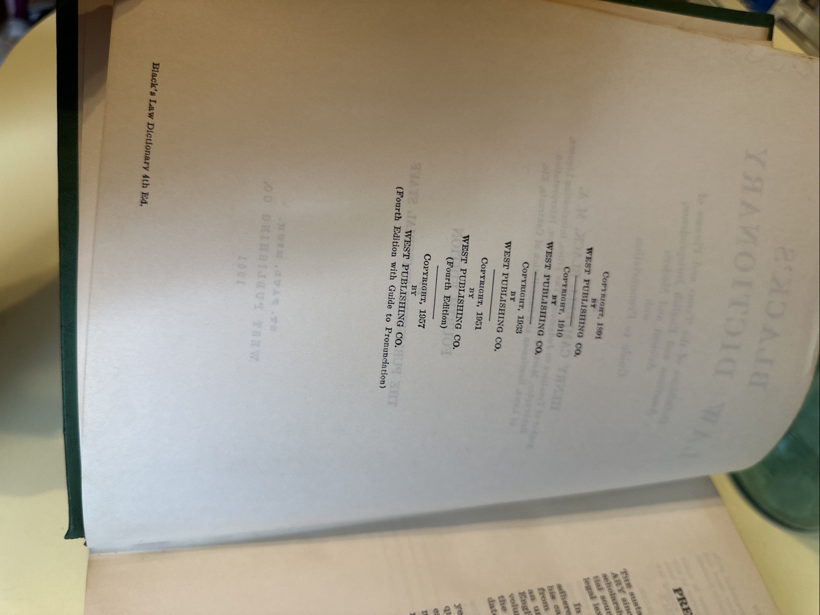 BLACKS LAW DICTIONARY FOURTH EDITION WEST PUBLISHING 1951 HENRY CAMPBELL HC BOOK
