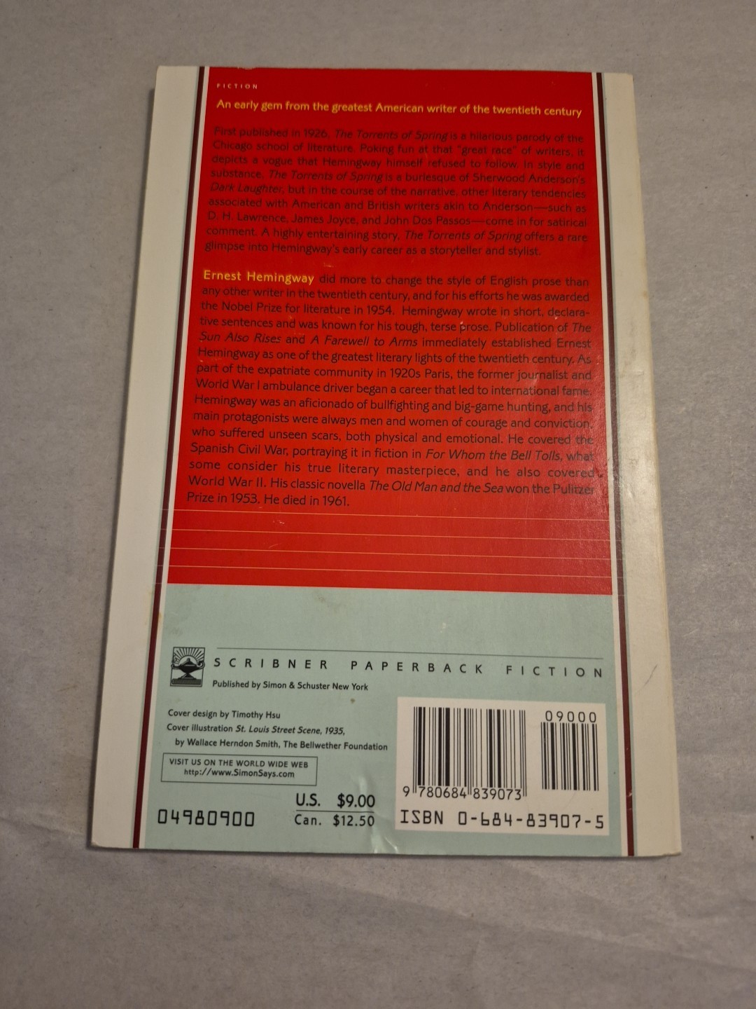 The Torrents of Spring Ernest Hemingway Scribner TPB Modernism American Fiction