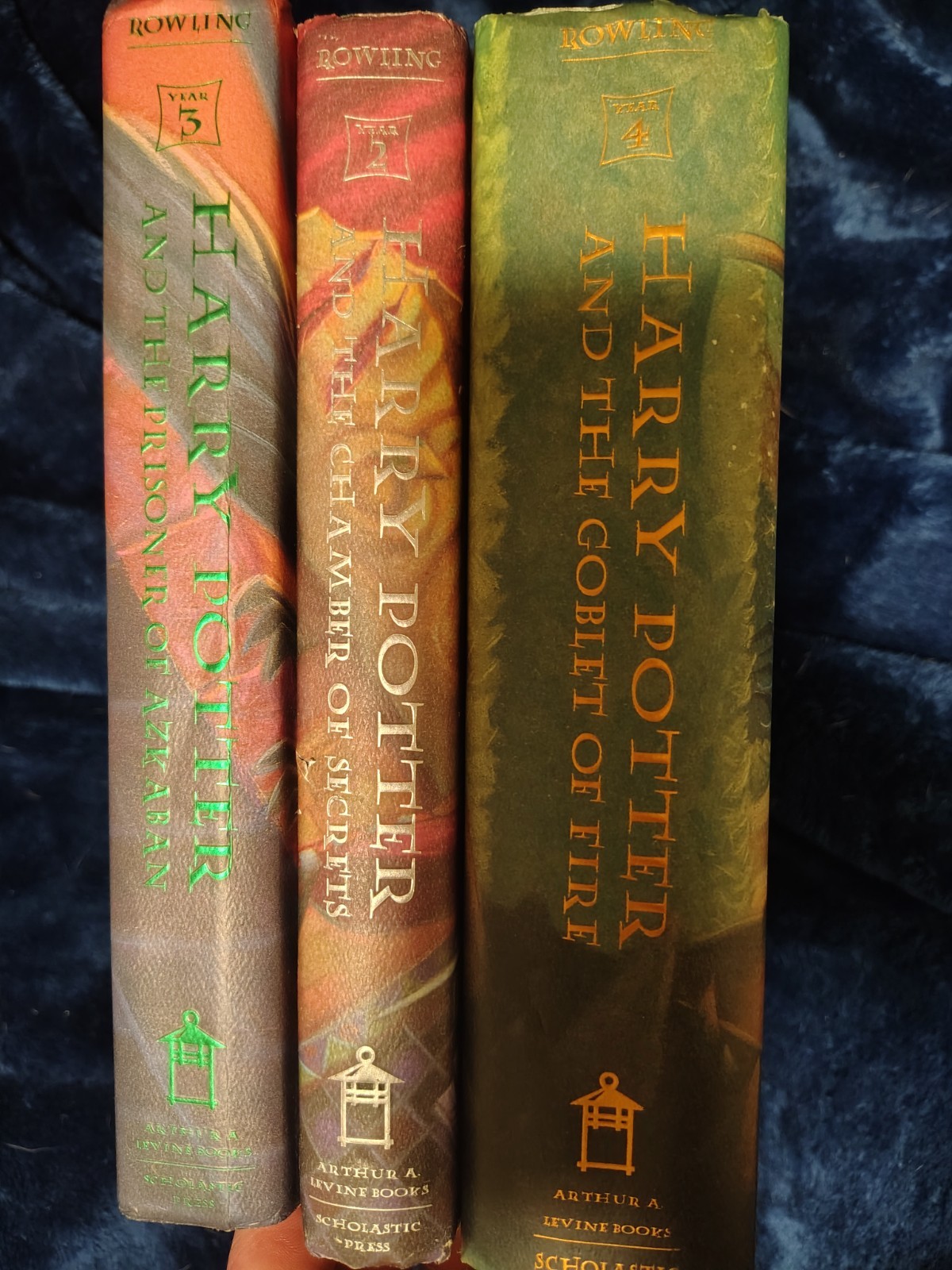 Harry Potter J.K. Rowling Hardcover 3-Book Set w/ Dust Jacket Scholastic