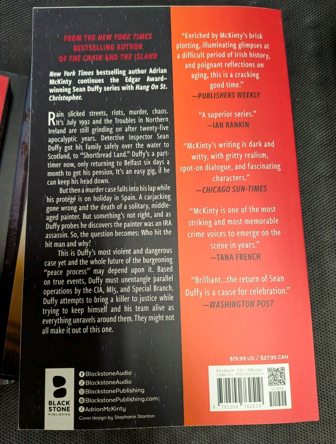 Hang on St. Christopher Paperback by Adrian McKinty New.