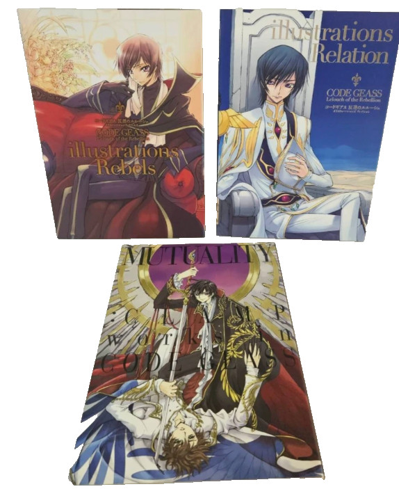 MUTUALITY CLAMP Works in CODE GEASS Art Book Anime Illustration 3 set From Japan