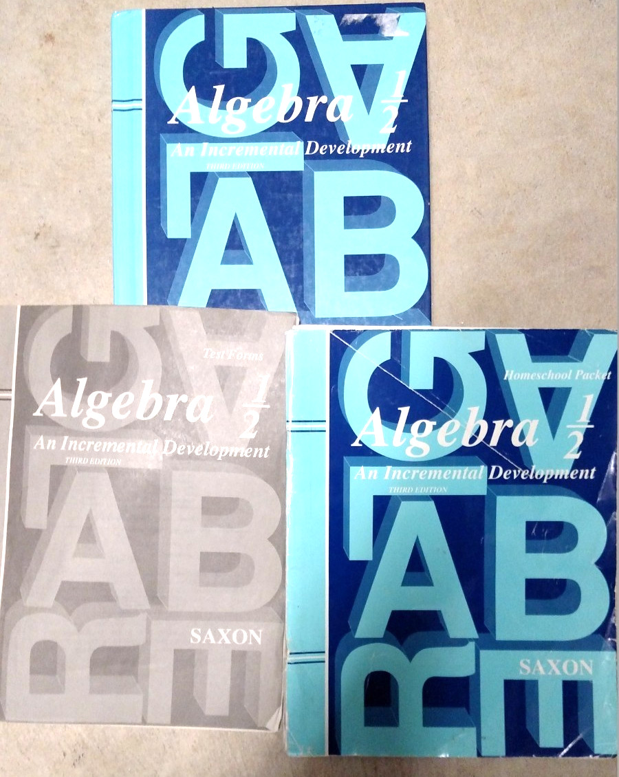 Saxon ALGEBRA 1/2 Kit (Third Ed): Text, HS Packet + Test Forms – VERY GOOD