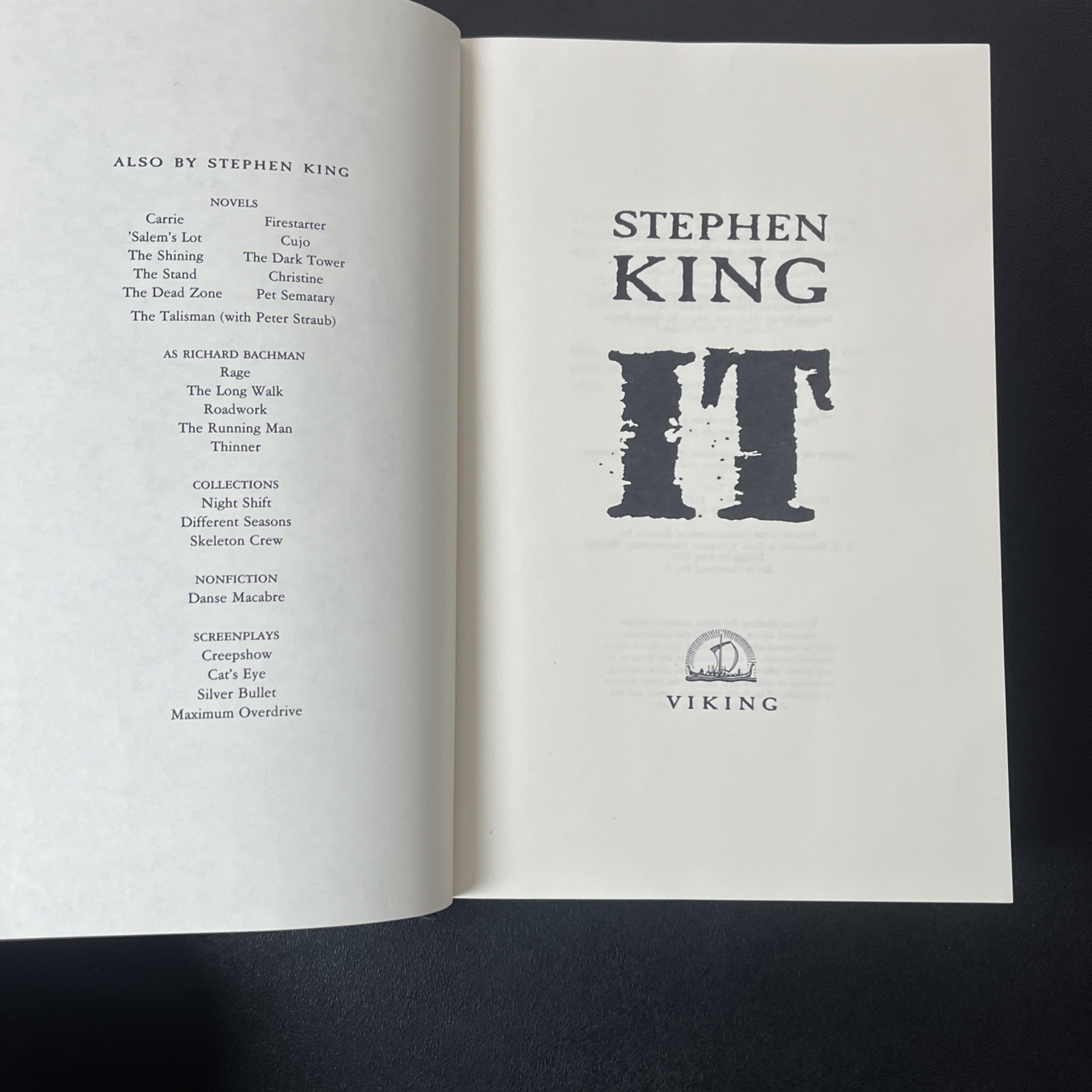 Stephen King It Viking Press HC 1st Printing Good Condition