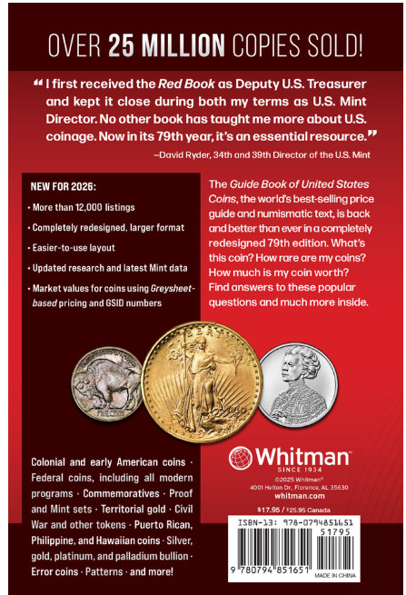 NEW 2026 Red Book (softcover) Retail Values for US Coins