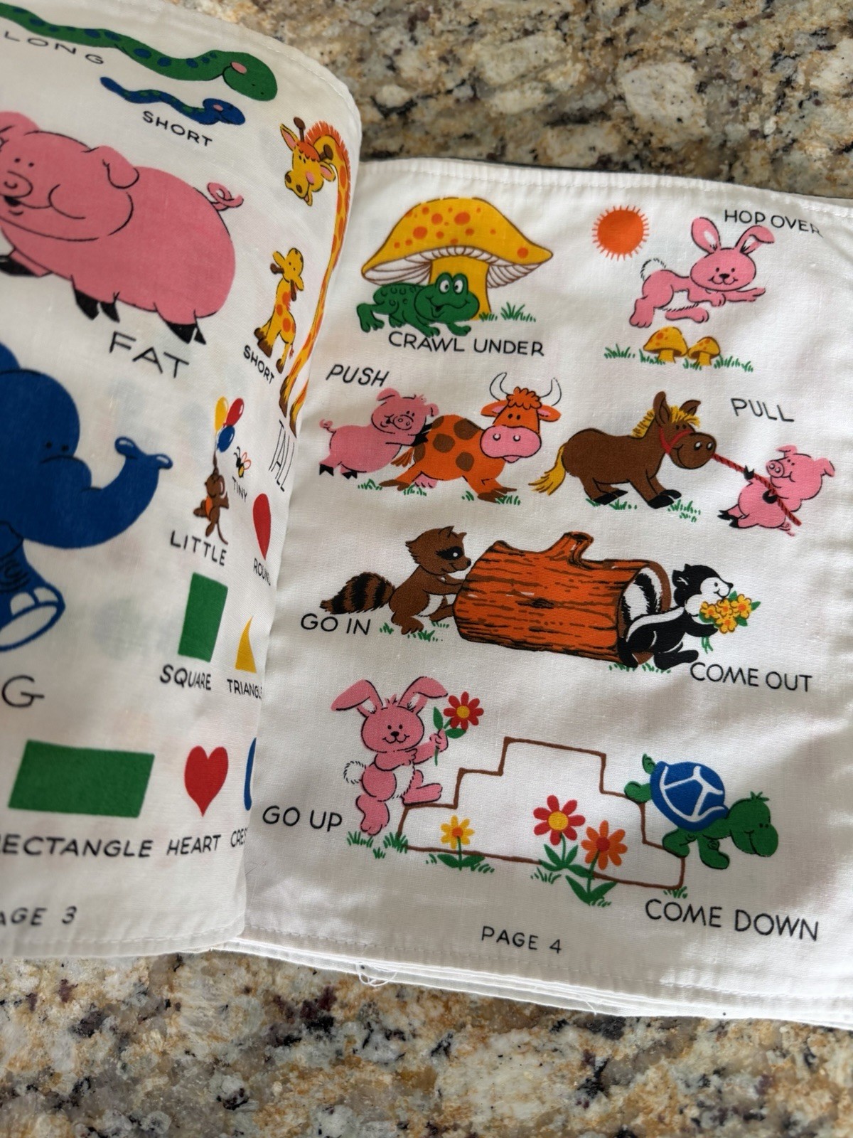 Teacher’s Pets Fabric Learning Book 10.5×8″ Personalized Vintage 1980’s.