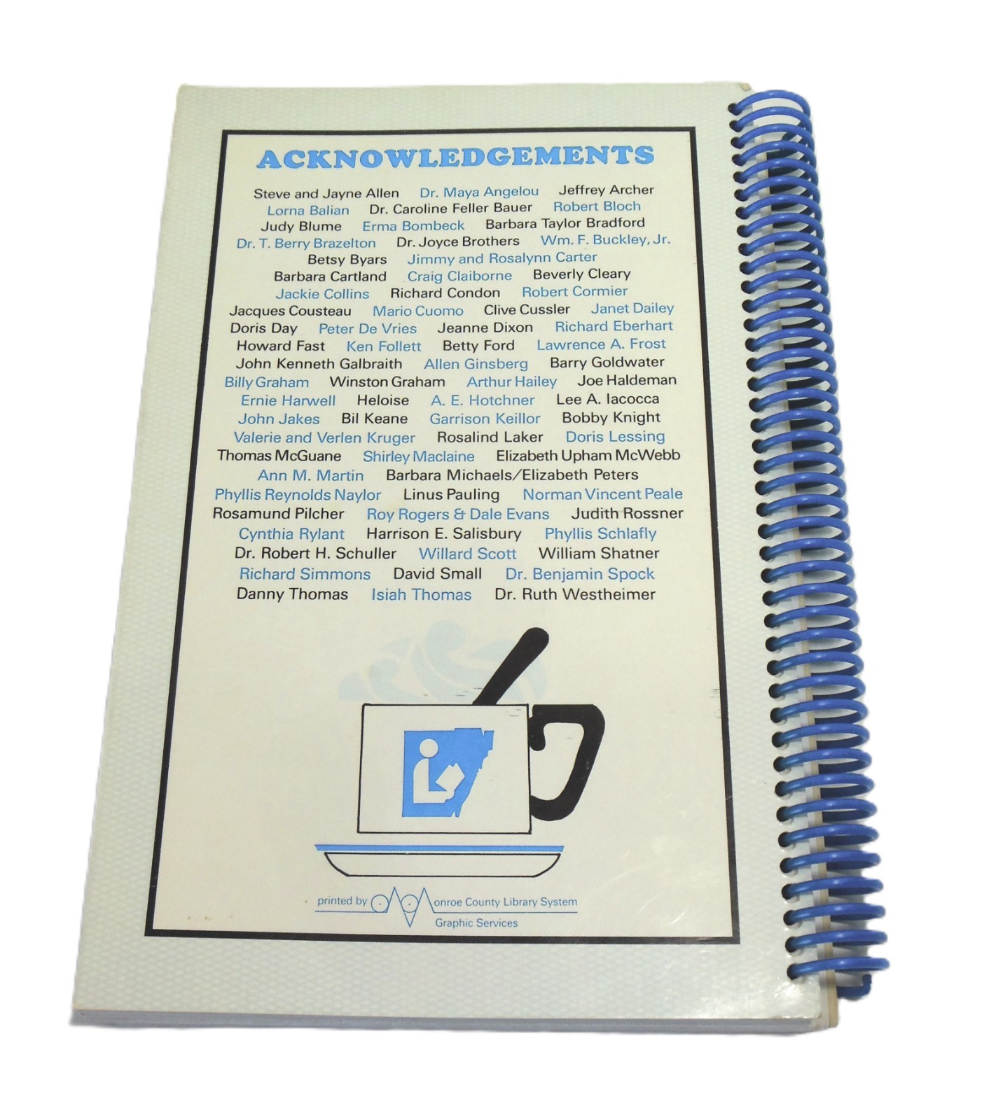Favorite Authors Recipes Cookbook Allen Ginsberg Verlon Kruger Isiah Thomas MORE