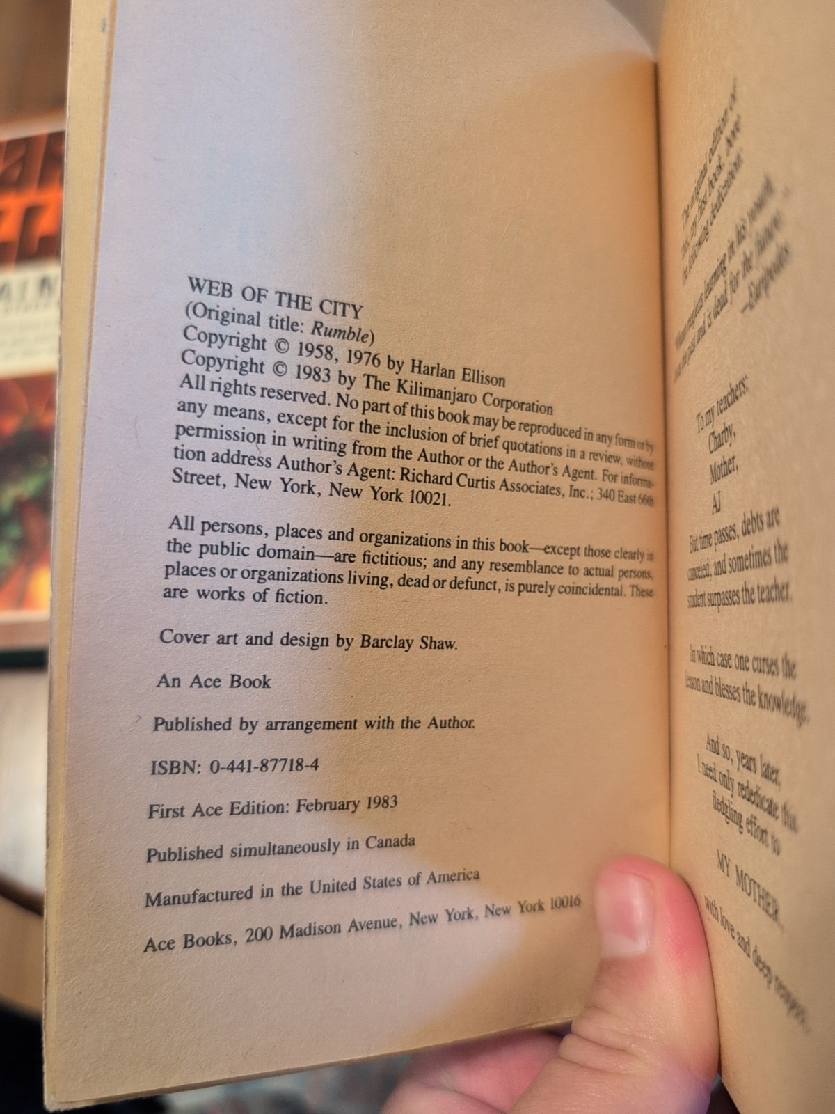 Harlan Ellison 3 Book Lot – Paingod And Other Delusions + Web Of The City PB’s