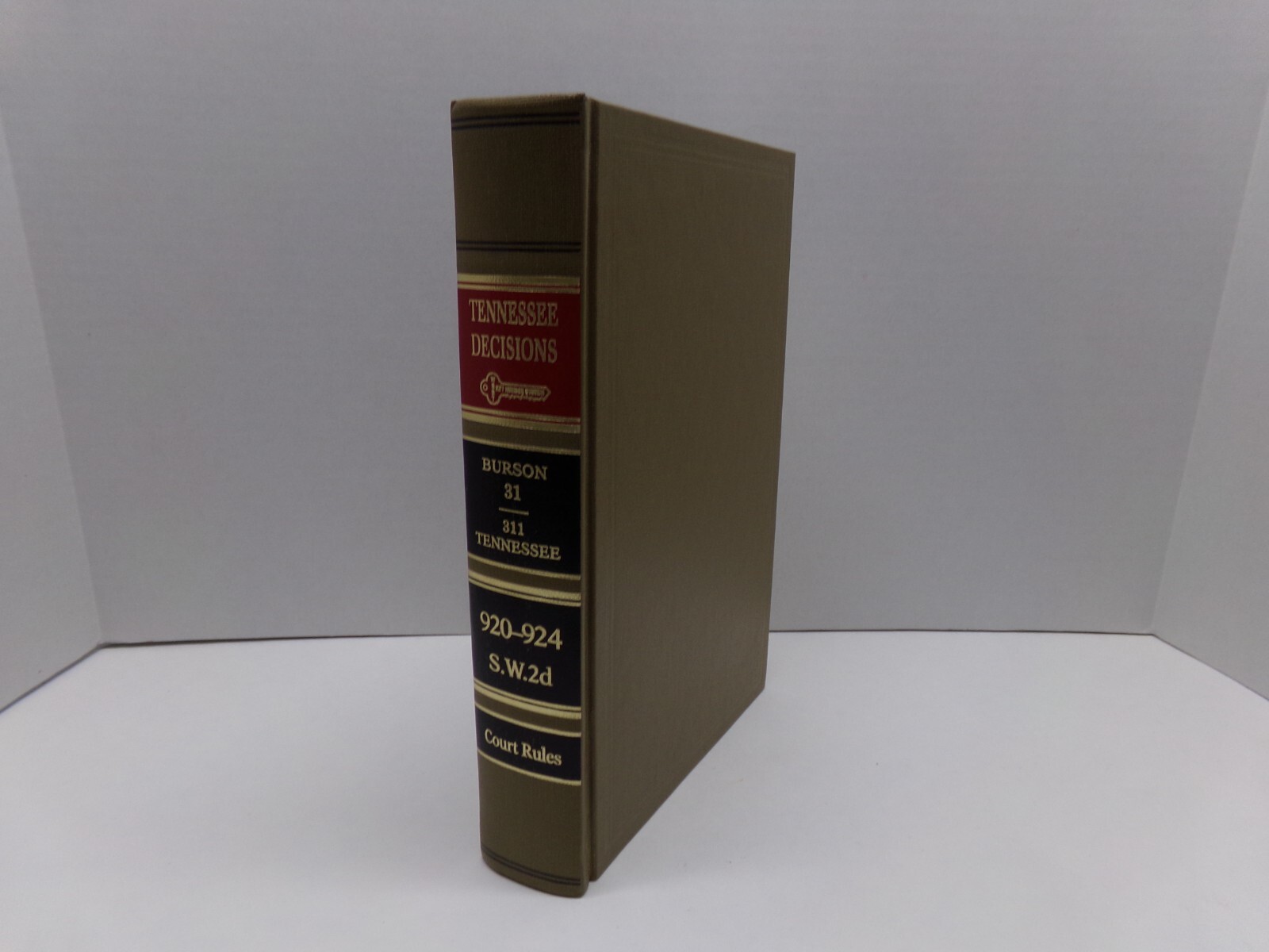 Tennessee decisions 920-924 Court Rules S.W.2d Hardback Law Book Burson 31 TN311