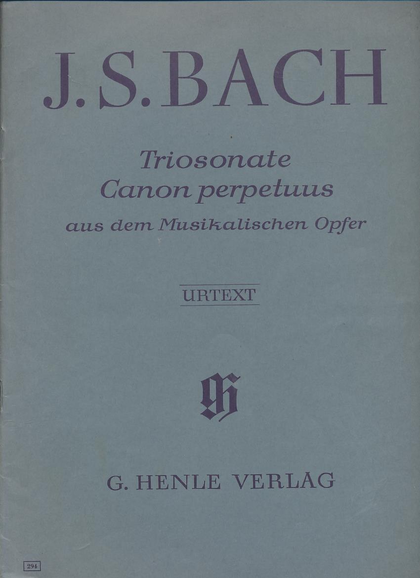 G. Henle Verlag Trio Sonata and Canon Perpetuus from the Musical Offering BWV ..