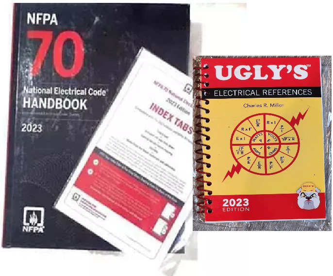 NFPA 70 National Electrical Code with 2023 HANDBOOK +TAB + ugly electrical (sp)