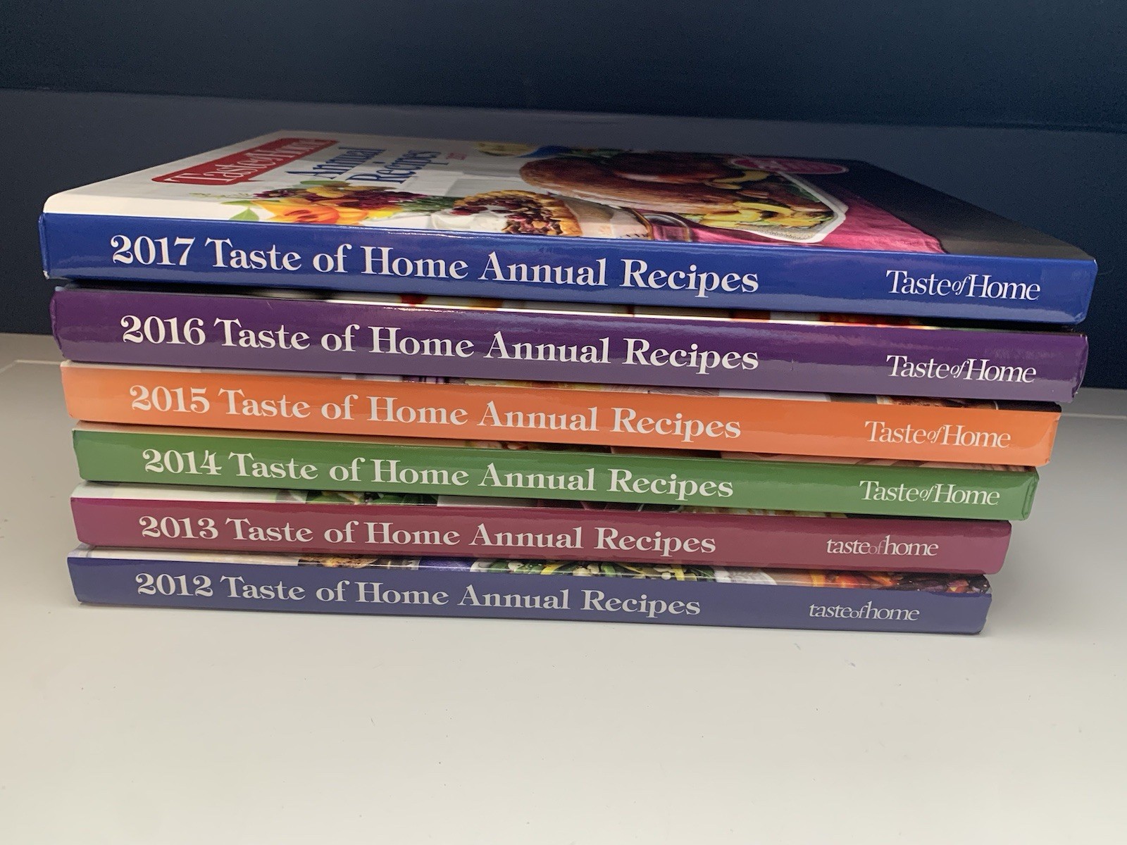 Lot of 6 TASTE OF HOME ANNUAL RECIPES Cookbooks – 2012 2013 2014 2015 2016 2017