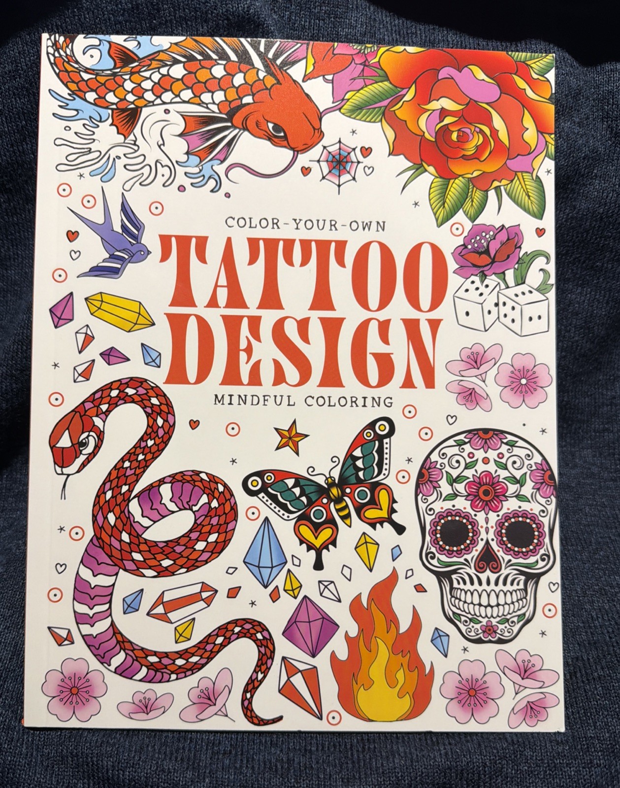 Tattoo Design Coloring Book ~ 48 pages ~ variety of Images ~ Mindful Coloring
