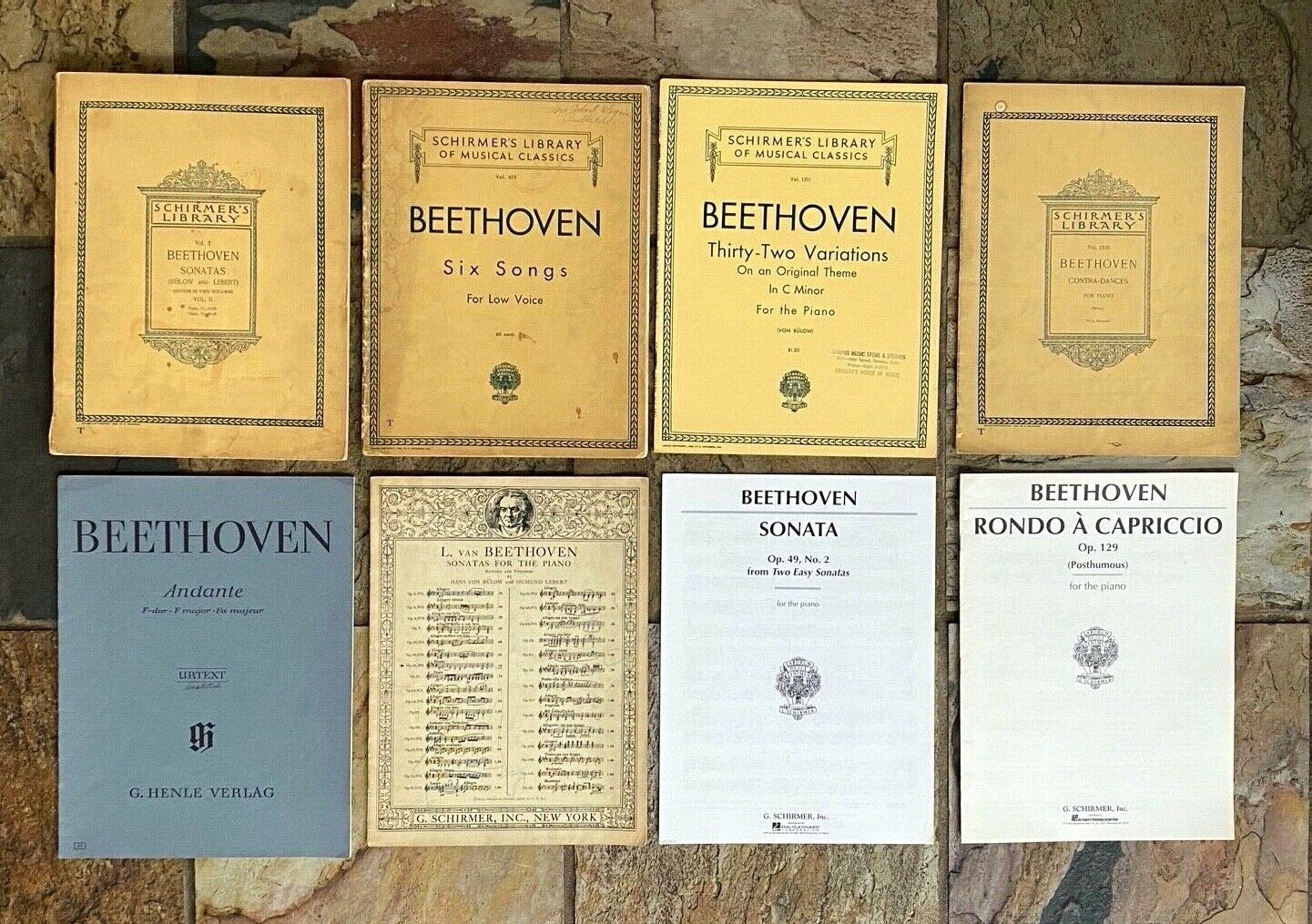 Lot of 8 Vintage Beethoven Music Books-G. Henle Verlag, Schirmer’s,