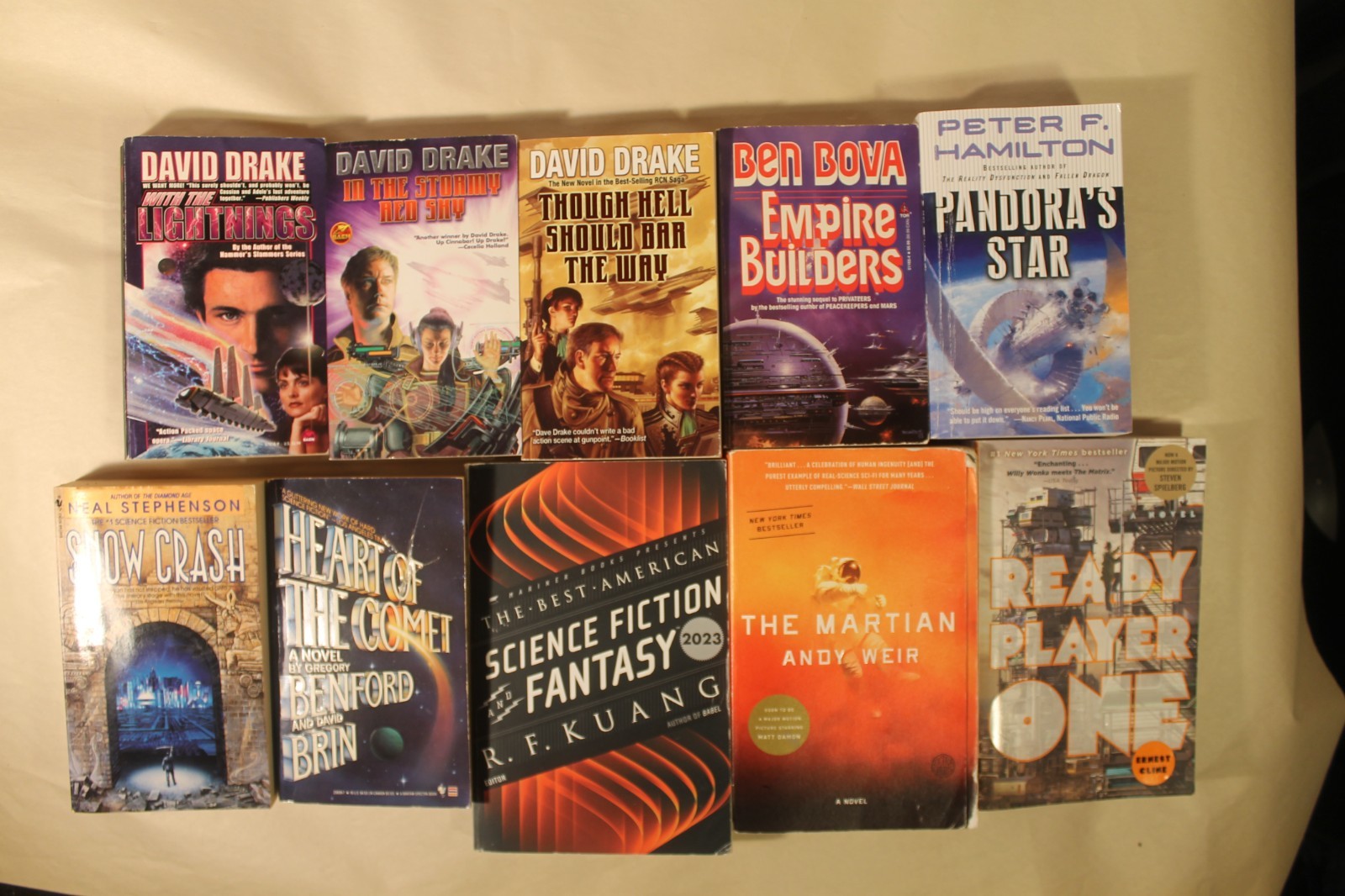 Lot of 10 Science Fiction Books – David Drake, Neal Stephenson, Andy Weir