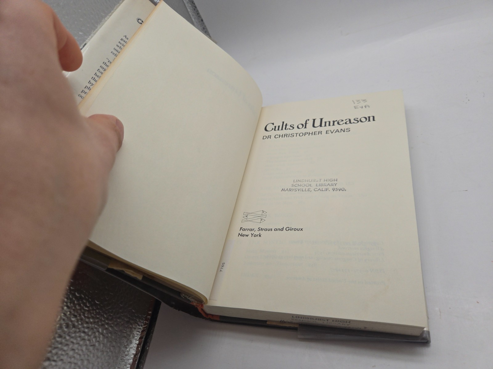Cults of Unreason Dr. Christopher Evans HC VTG book 1974 First American Edition