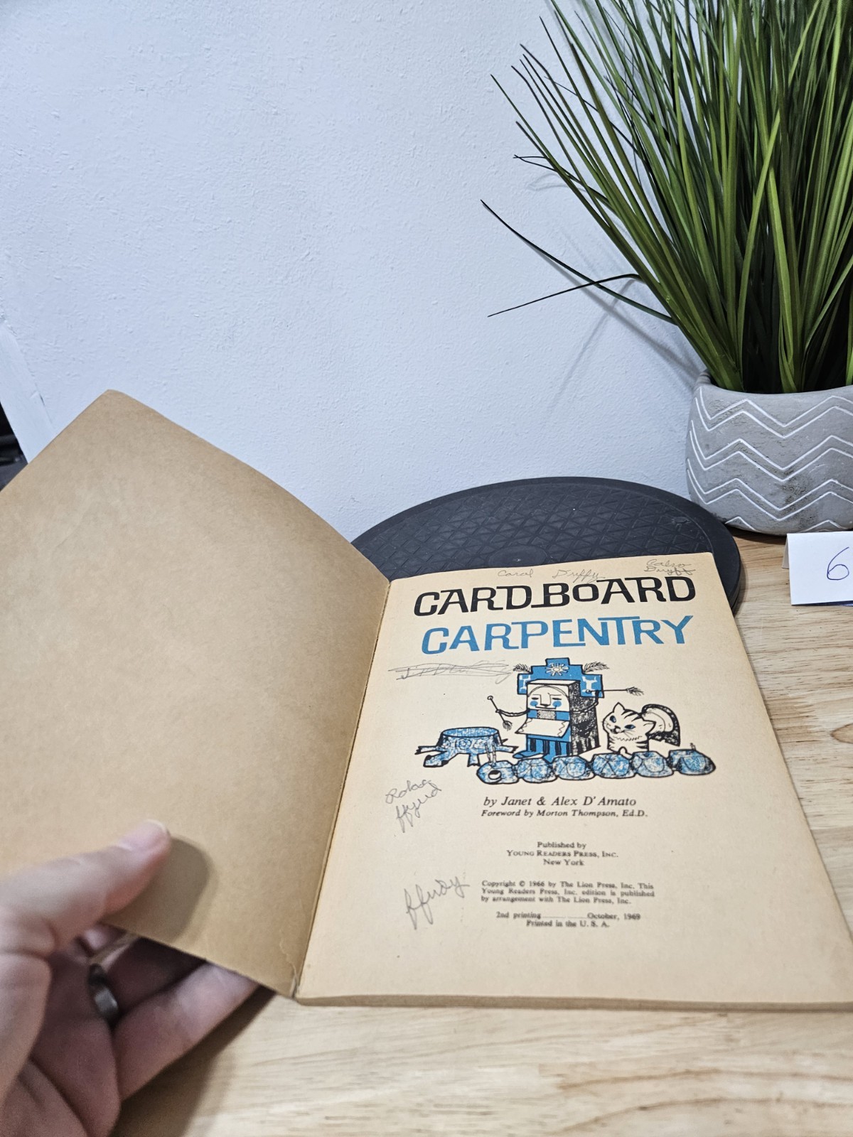 Cardboard Carpentry Book Janet And Alex D’Amato 1969 Paperback