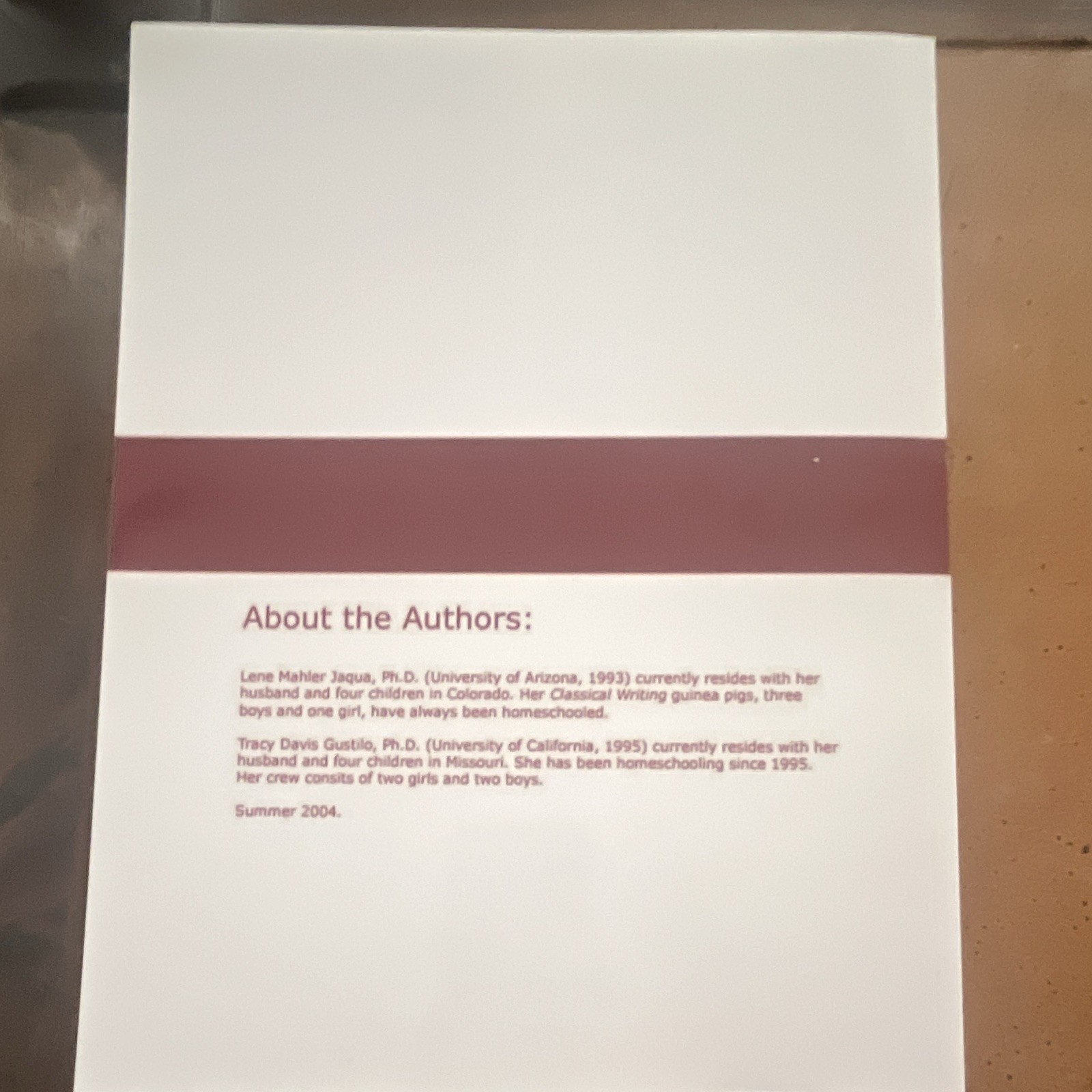 Classical Writing: Homer PB Tracy Davis Guscillo & Lene Mahler Jaqua (2004)