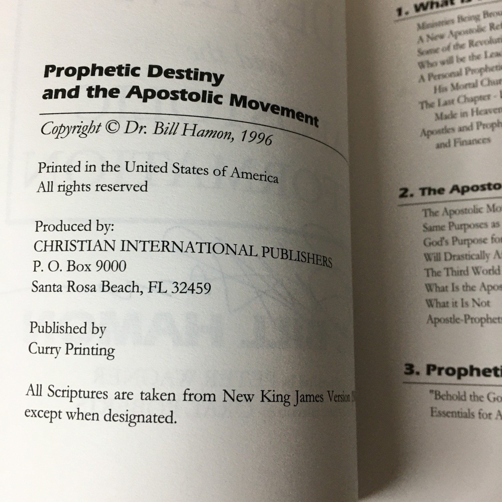 SIGNED Prophetic Destiny & the Apostolic Reformation by Dr. Bill Hamon 1996