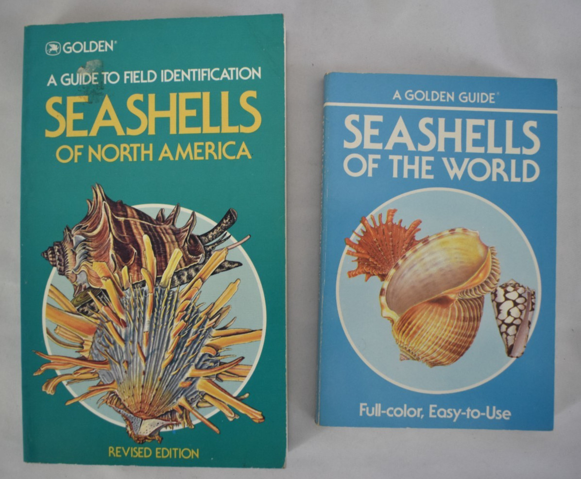 Lot of 2 Golden Guide Seashells of North America the World Vintage 1980s Color