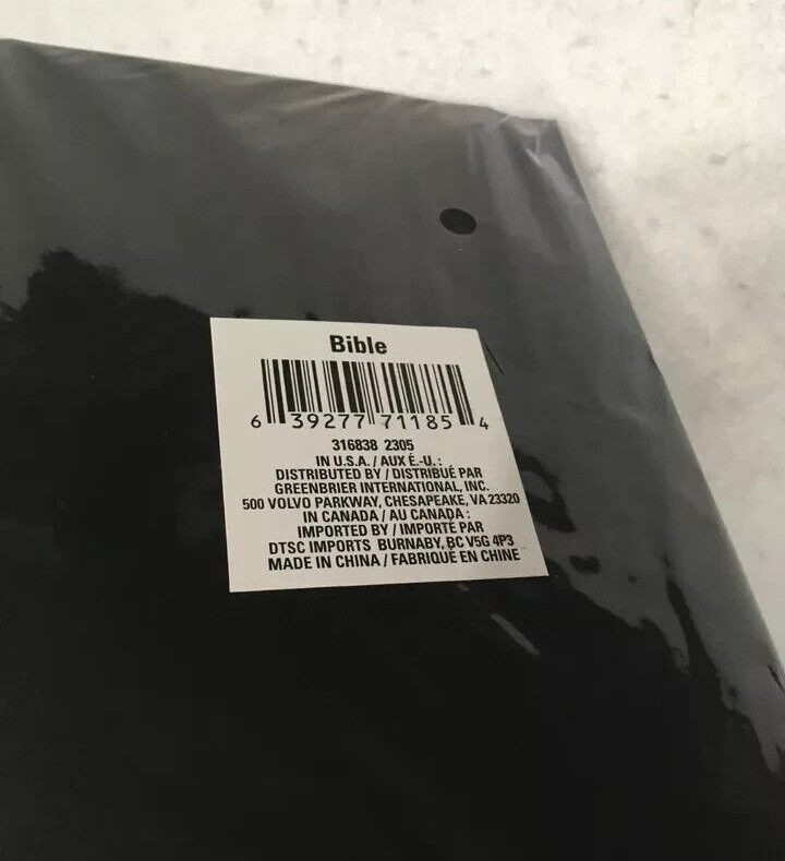Holy Bible KJV sealed in wrapper Old and New Testament White black Cover CHOICE
