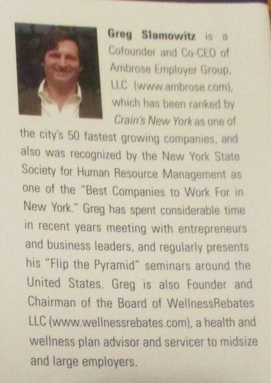 2013 Flip the Pyramid by Greg Slamowitz SIGNED First Edition H/C D/J 210 Pages