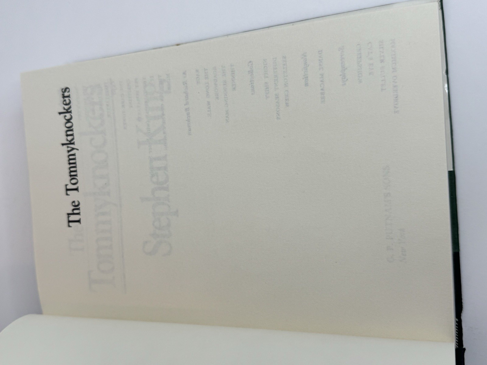 Stephen King The Tommyknockers 1987 Putnam First Edition Hardcover Book w/Jacket