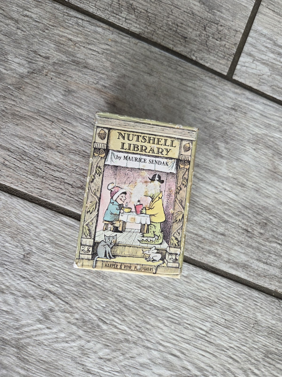 Vintage Nutshell Library Maurice Sendak Mini Book Set 1960s Kids Classic Retro