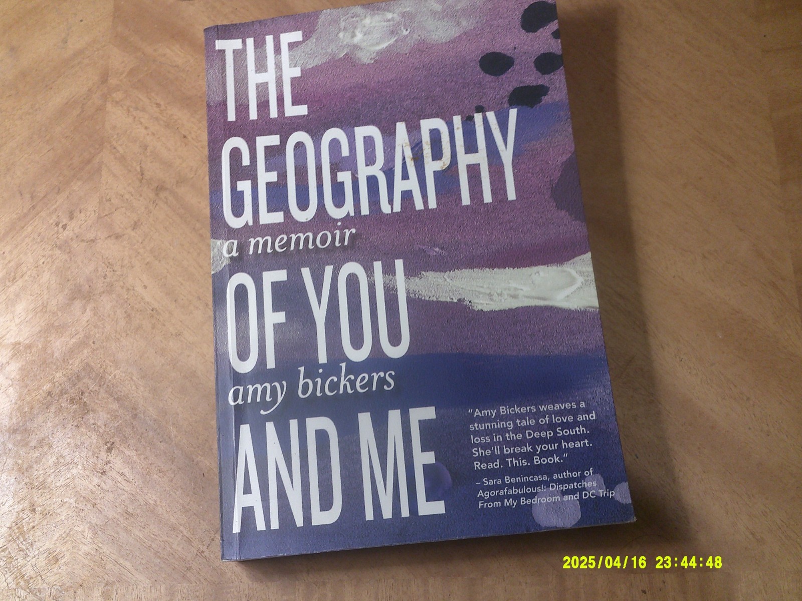 The Geography of You and Me-A Memoir & Signed by Amy Bickers-328 Pages 6″ x 9″