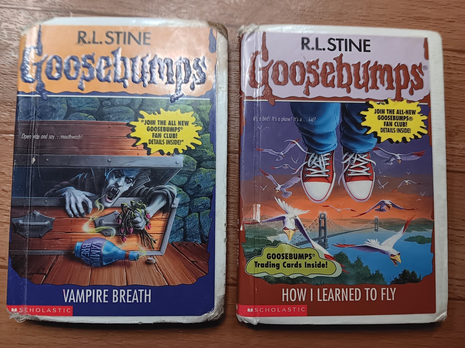 2 Goosebumps Hardcover Hardback 1st Edition Vampire Breath, How I Learned To Fly