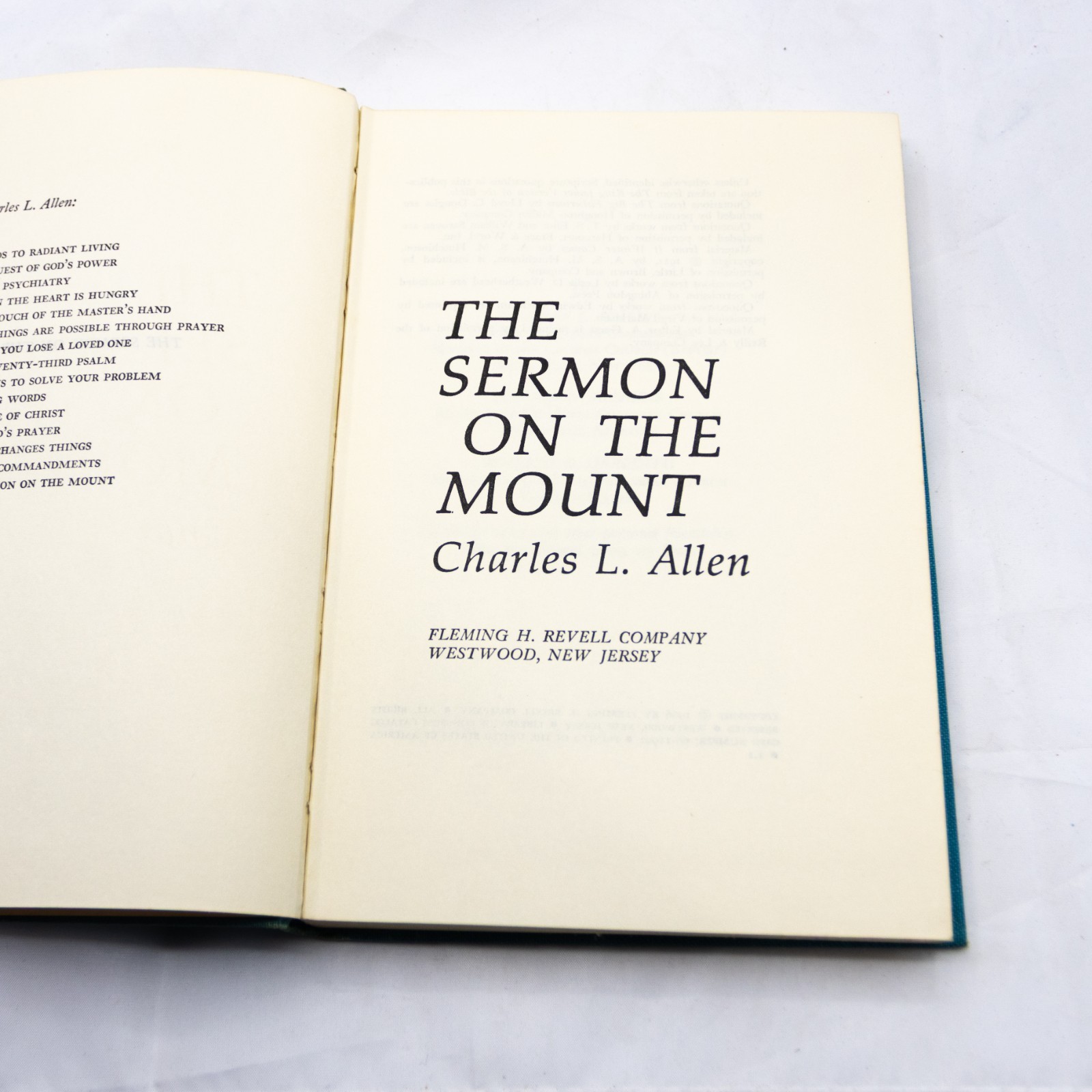 The Sermon on the Mount – Charles L. Allen HB/DJ (1966: Fleming H. Revell Co).