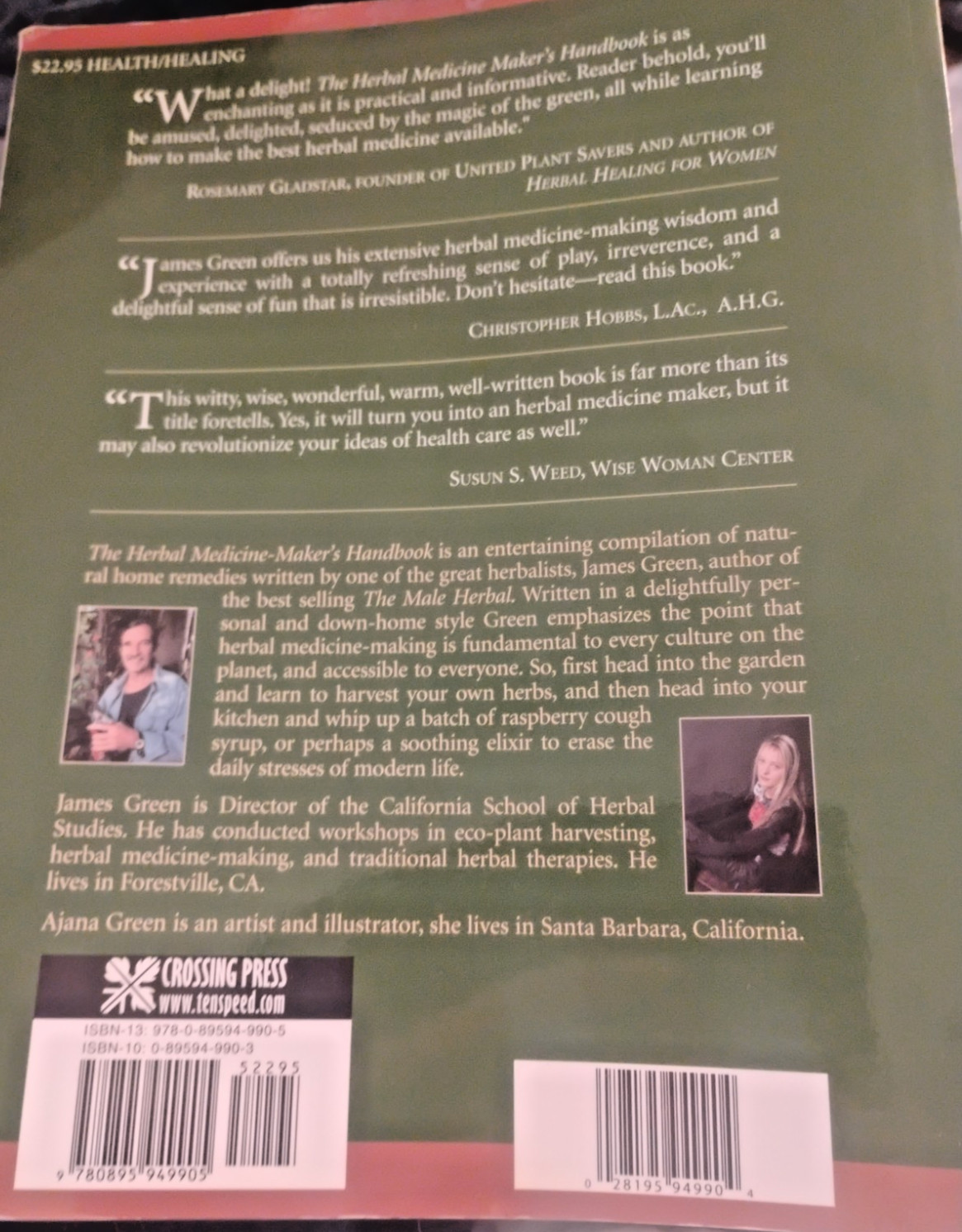 The Herbal Medicine-Maker’s Handbook James Green Paperback Crossing Press 2000