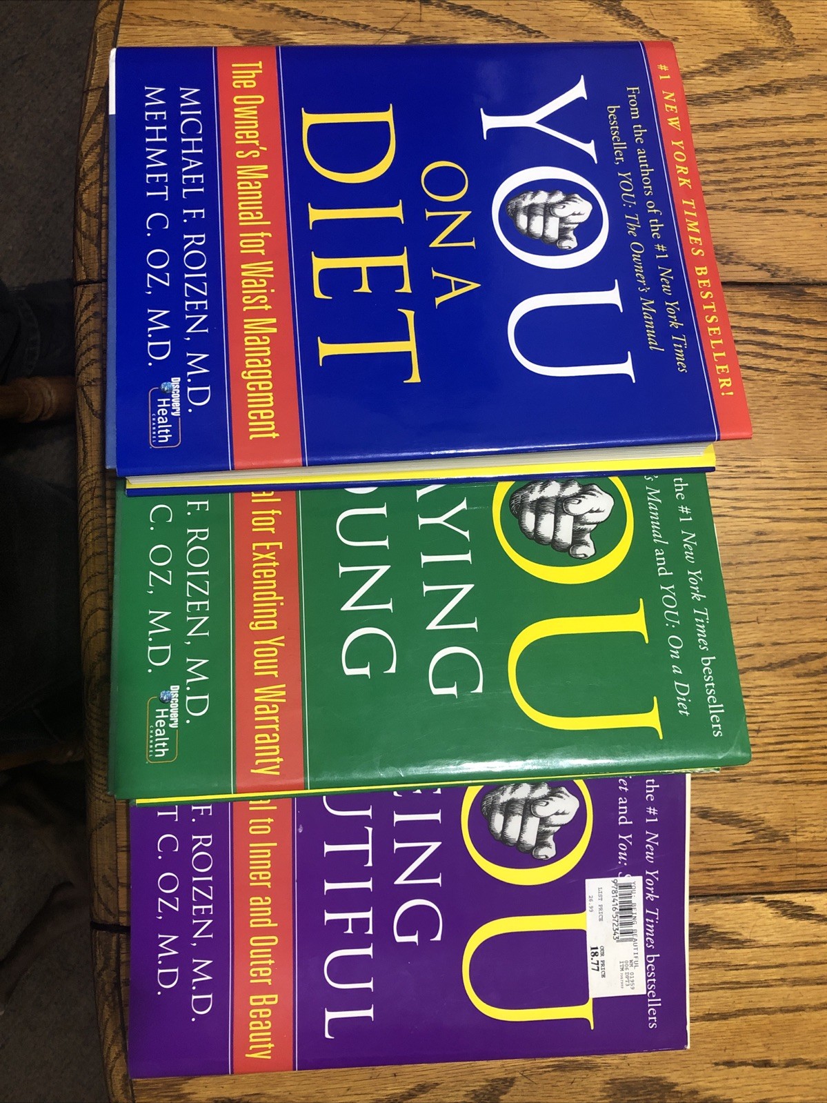 YOU 3 Book Lot by Roizen & OZ Staying Young, Being Beautiful, On a Diet