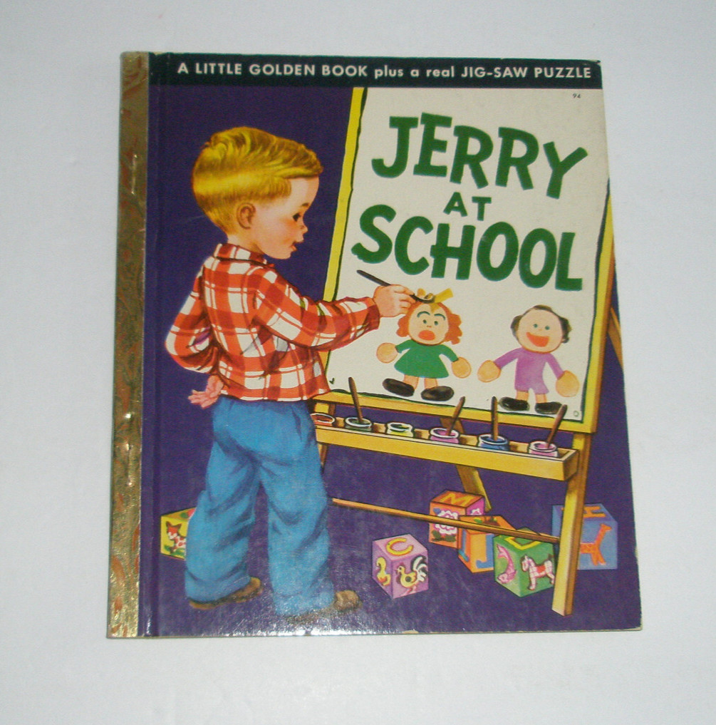 Little Golden Book Jerry At School Complete Puzzle “A” 1st Edition 1950 #94