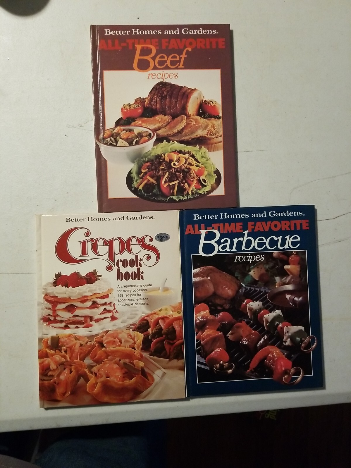 Vintage Better Homes and Gardens Cookbooks Lot of 3. Crepes, Beef, Barbecue