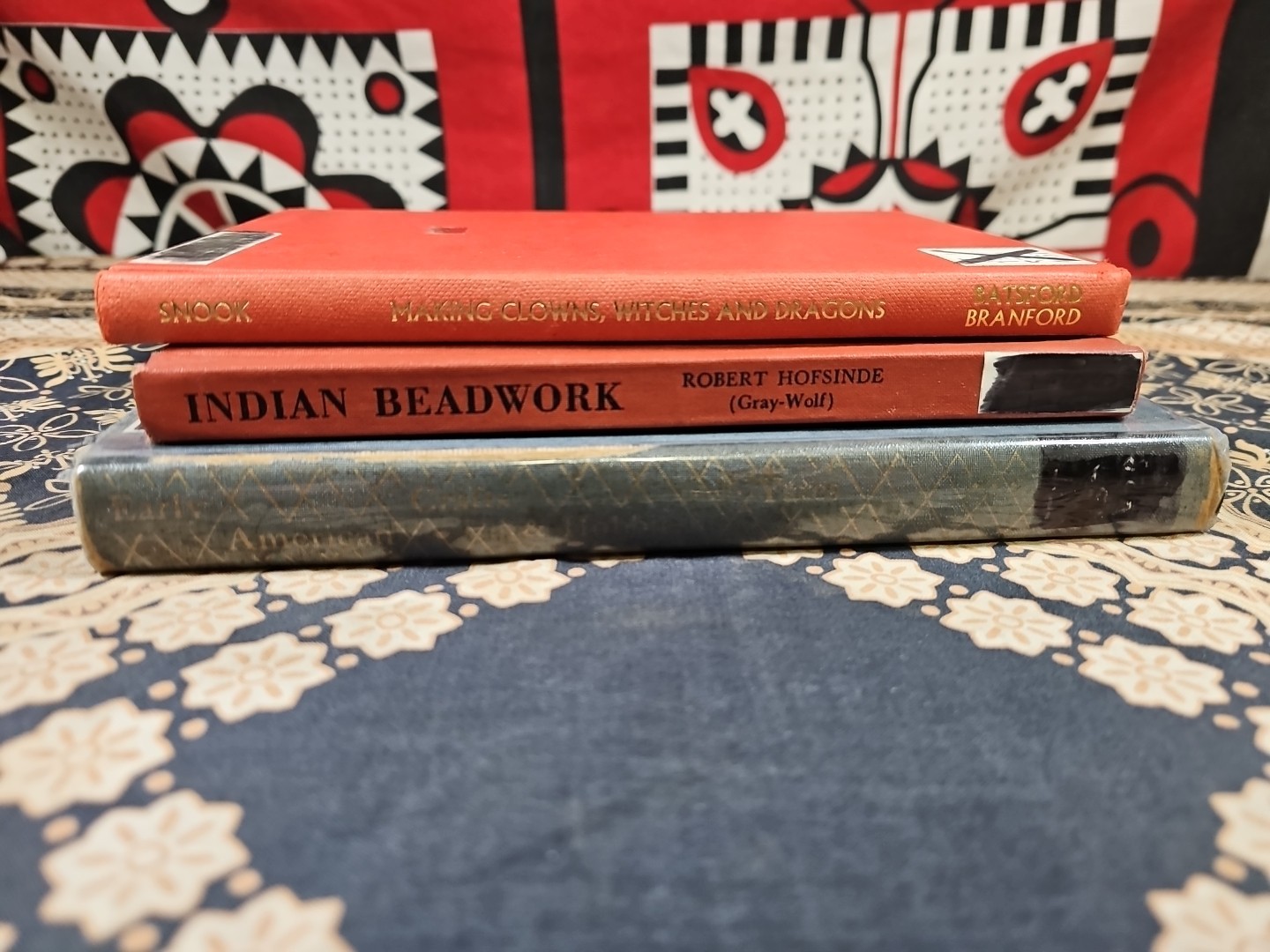 LOT of 3 VTG Ex Library Book INDIAN BEADWORK Early American Crafts & Hobbies +
