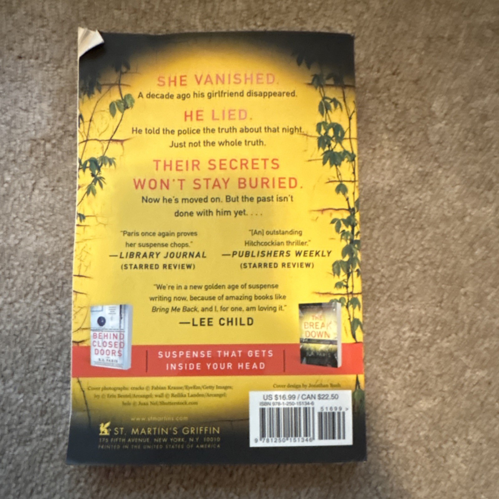 Bring Me Back by B. A. Paris (2019, Trade Paperback) Psychological Thriller
