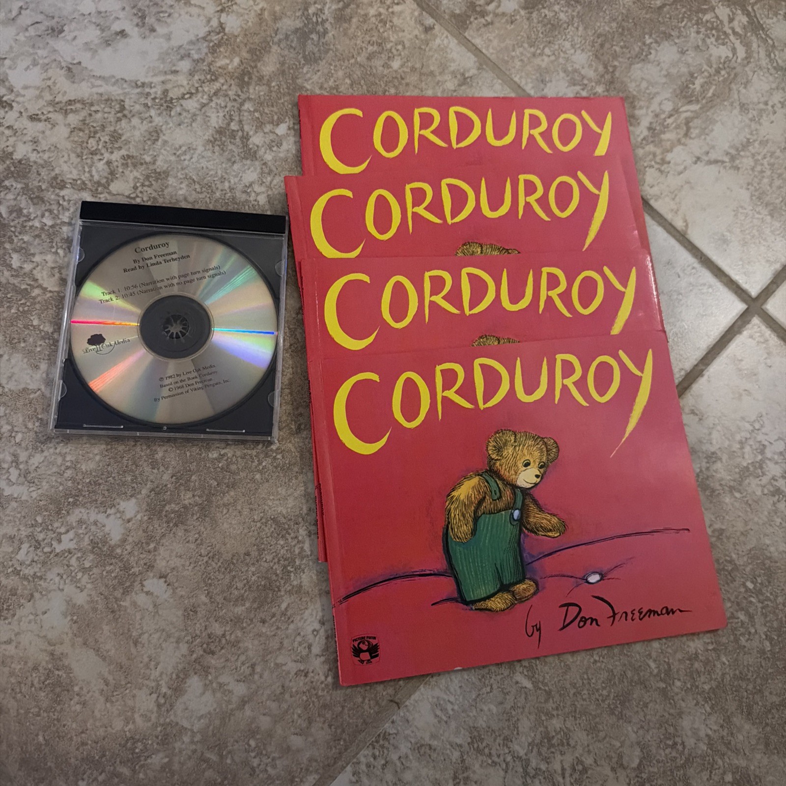 CORDUROY 4 books by Don Freeman and an Audio CD listening center