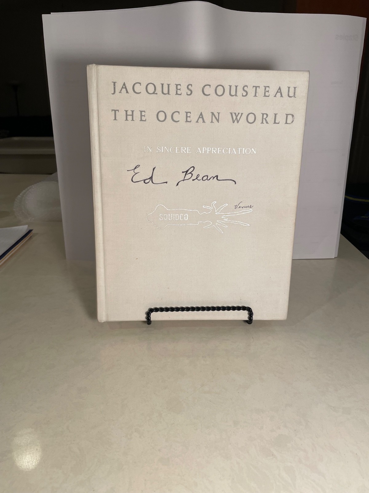 1985 Jacques Cousteau- The Ocean World Hard Cover Book – 12in x 10in