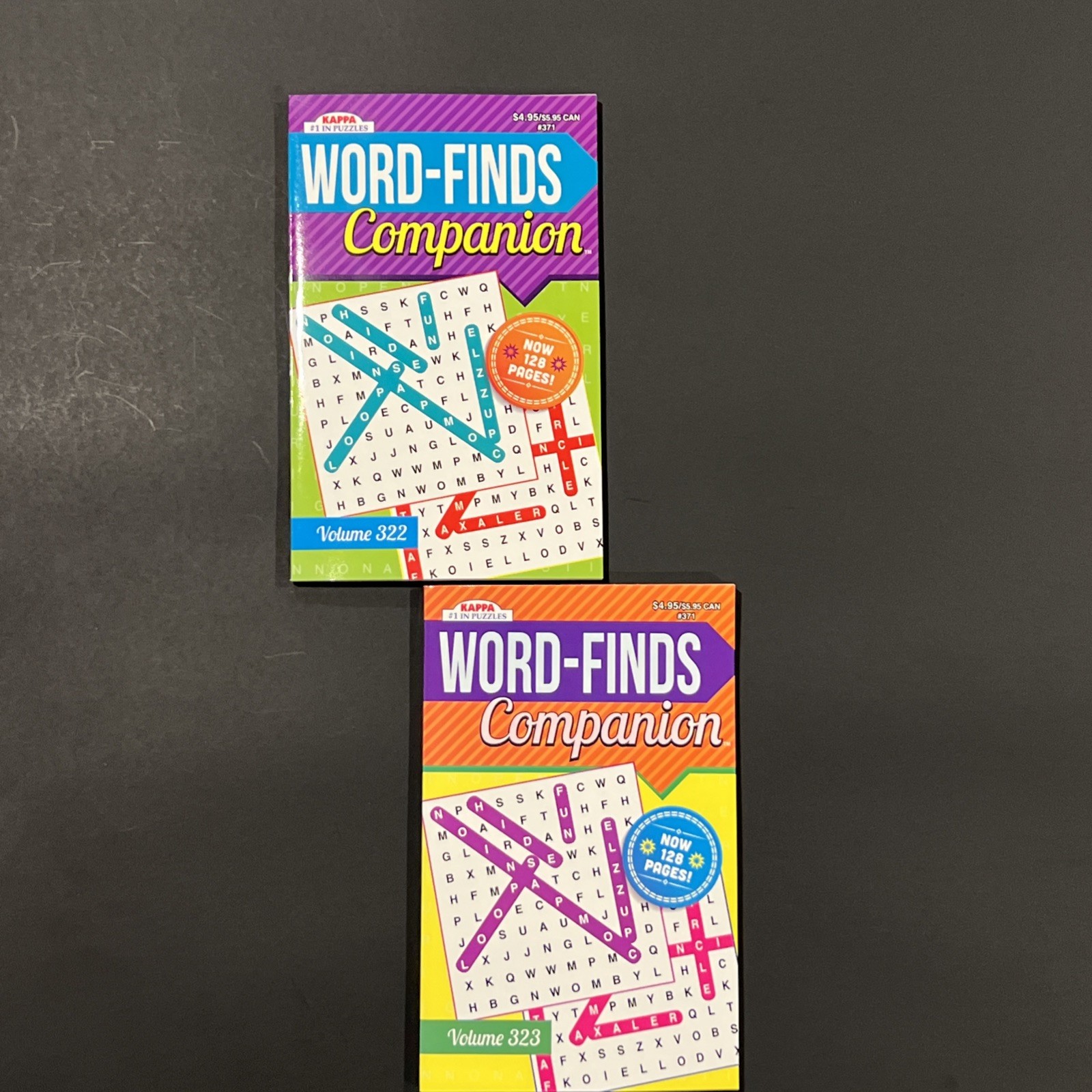 Lot Of 2 KAPPA Word-Finds Companion Word Search Puzzle Books Vol. 322 & 323