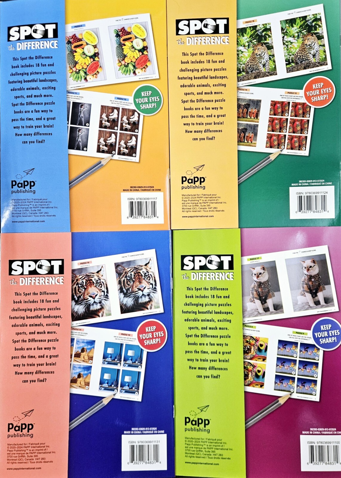 Bundle Of 4 Spot the Difference Puzzle Books Intermediate/ Challenging 2024 NEW!