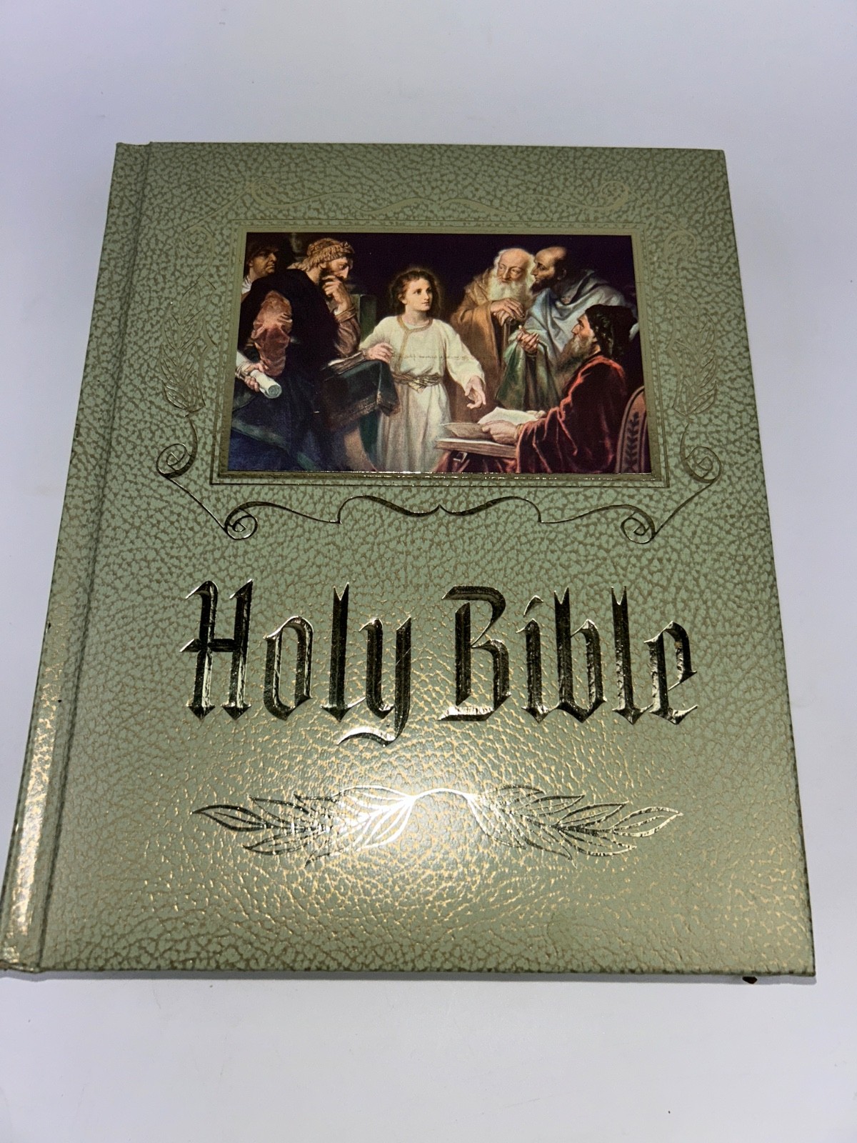 Catholic Holy Bible Heirloom Edition, Green Leather 12″X9″ Gold Edge KJV 1971