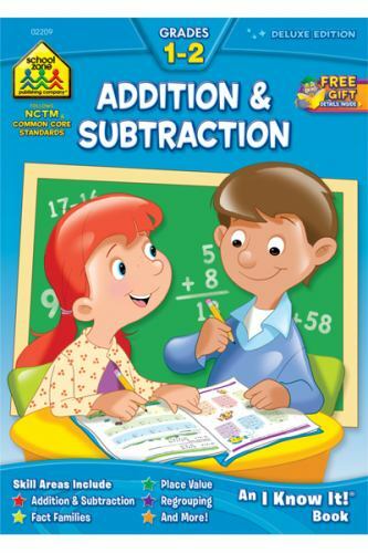School Zone – Addition & Subtraction Workbook – 64 Pages, Ages 6 to 8, 1st & 2nd