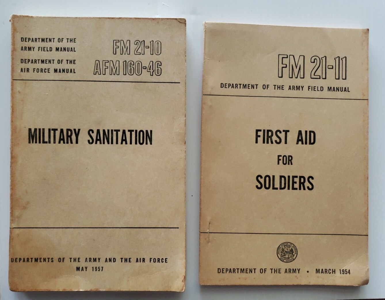 Department of the Army First Aid For Soldiers 1954 & Military Sanitation 1957