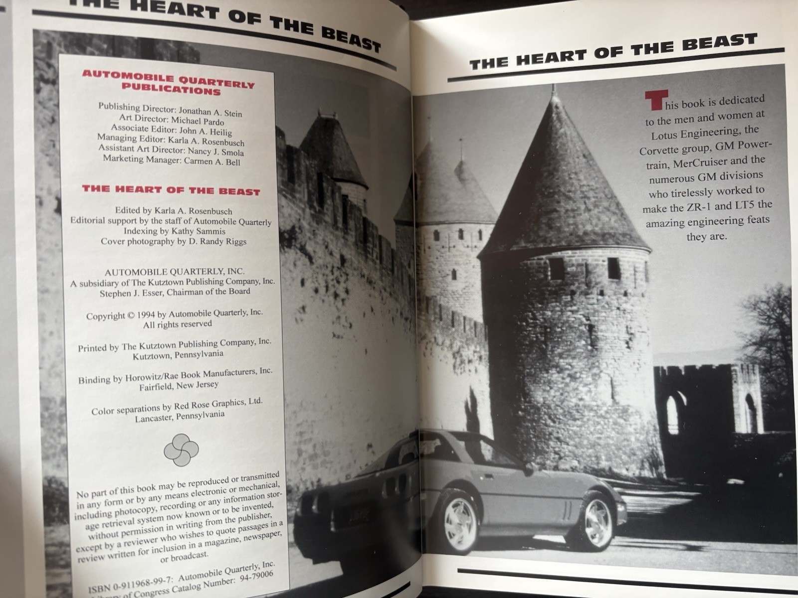 HEART OF THE BEAST Corvette Book By Anthony Young – Hardcover