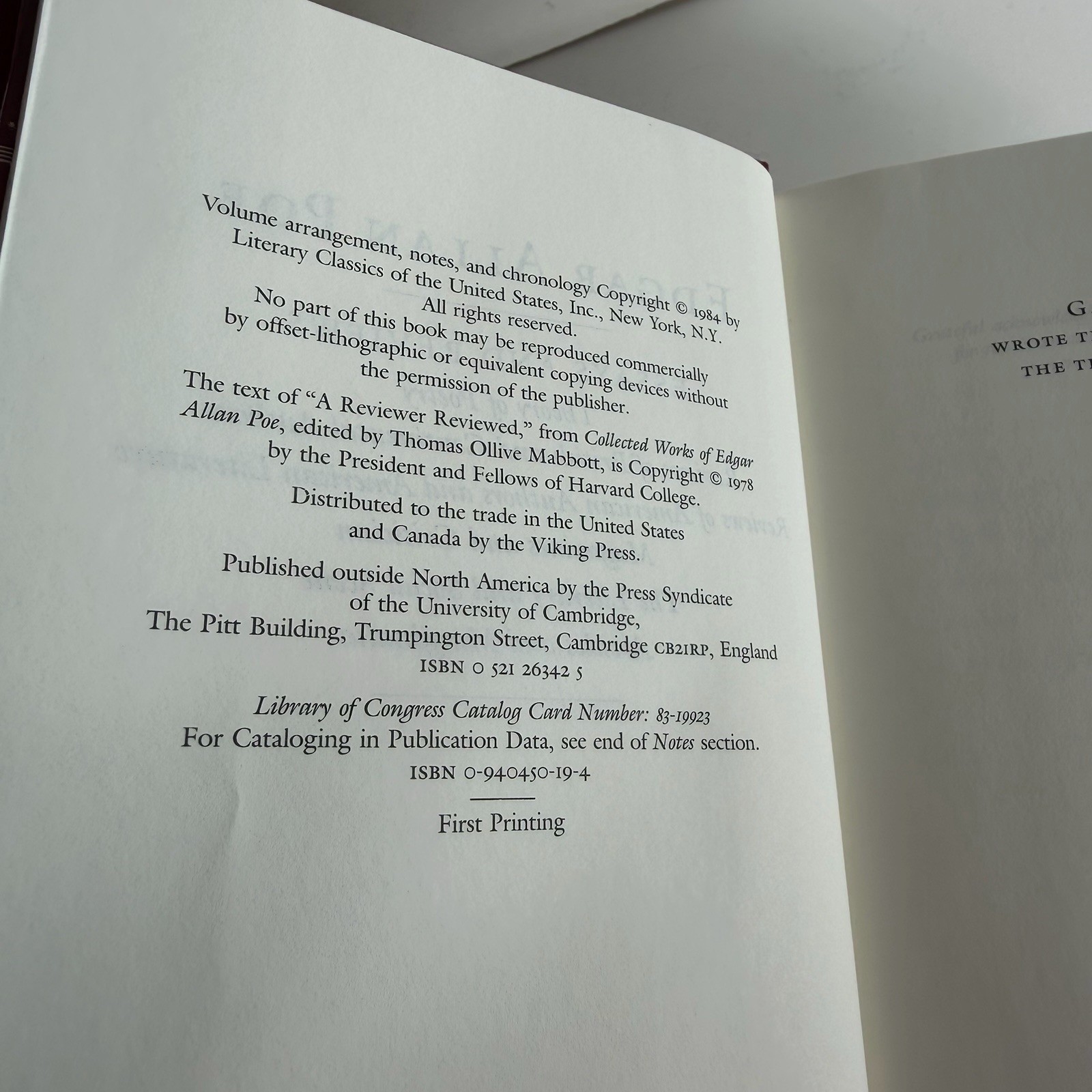 Edgar Allan Poe Essays And Reviews Library of America 1984 Poetry And Tales Lot