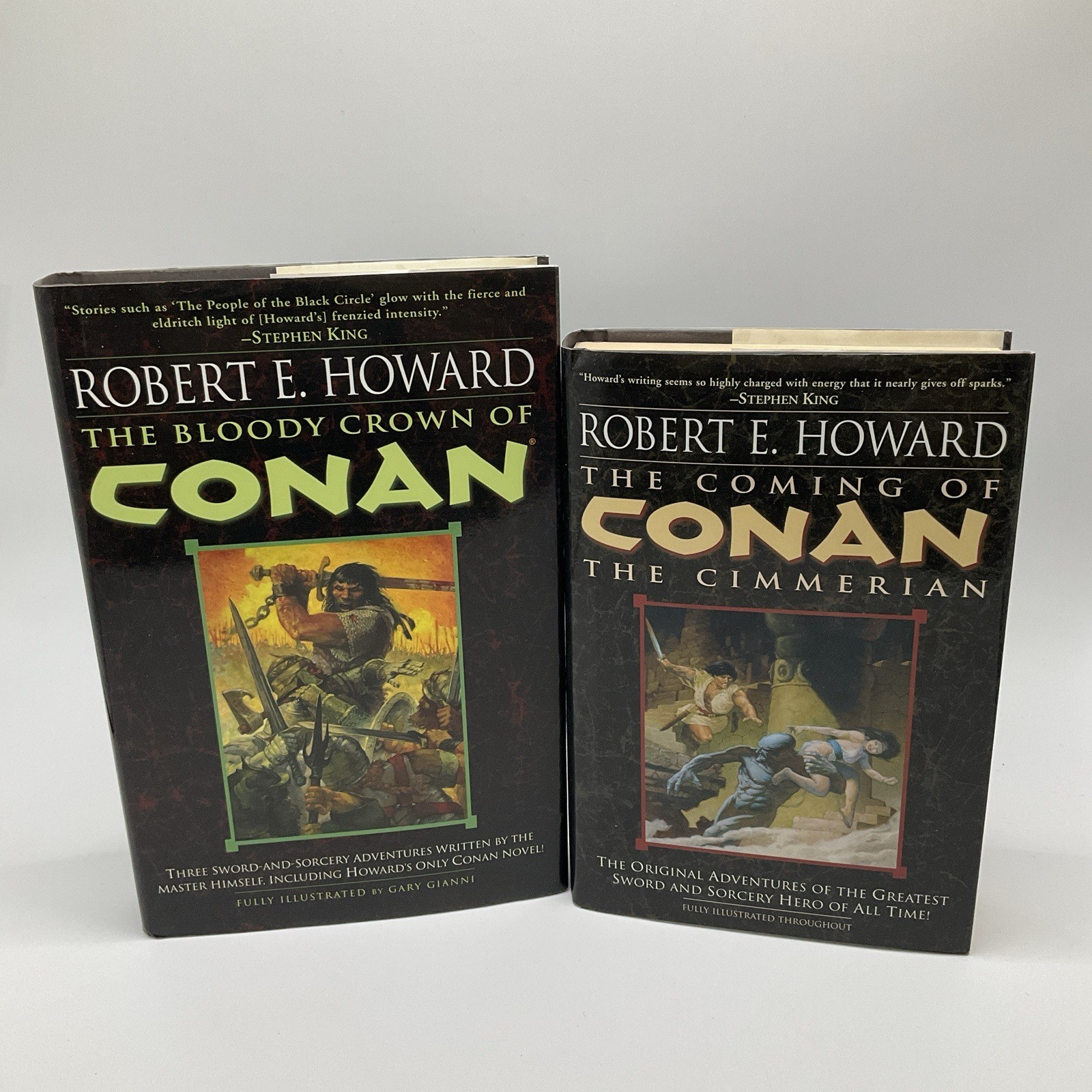 Lot of 2 Robert E. Howard Conan HC Books The Cimmerian Error DJ w/ Bloody Crown