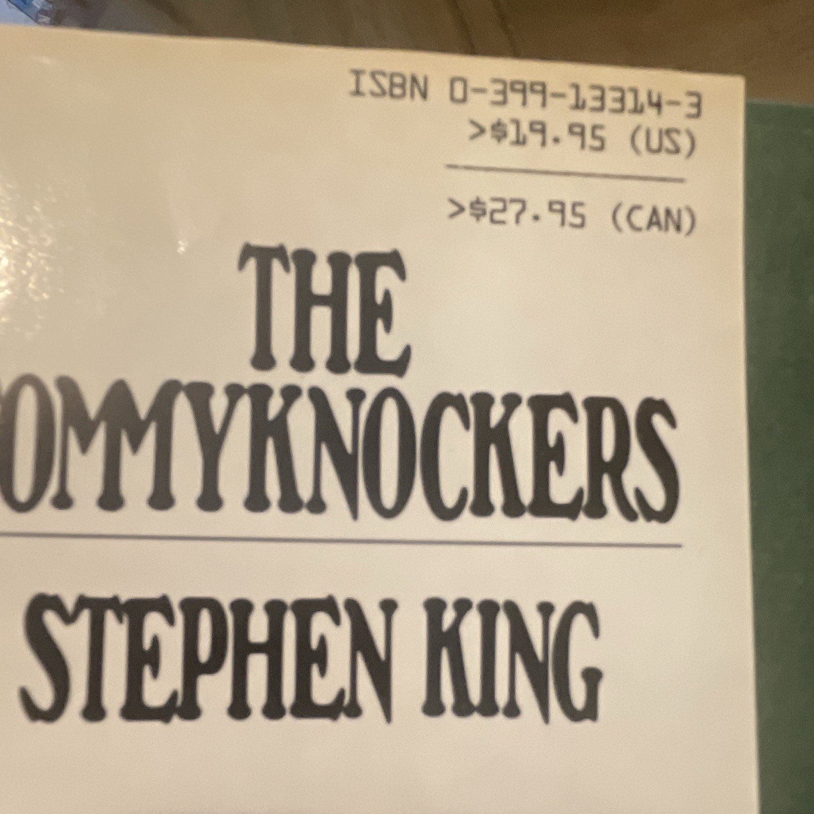 Stephen King The Tommyknockers HC w/ DJ G.P. Putnam’s Sons 1st edition 1987