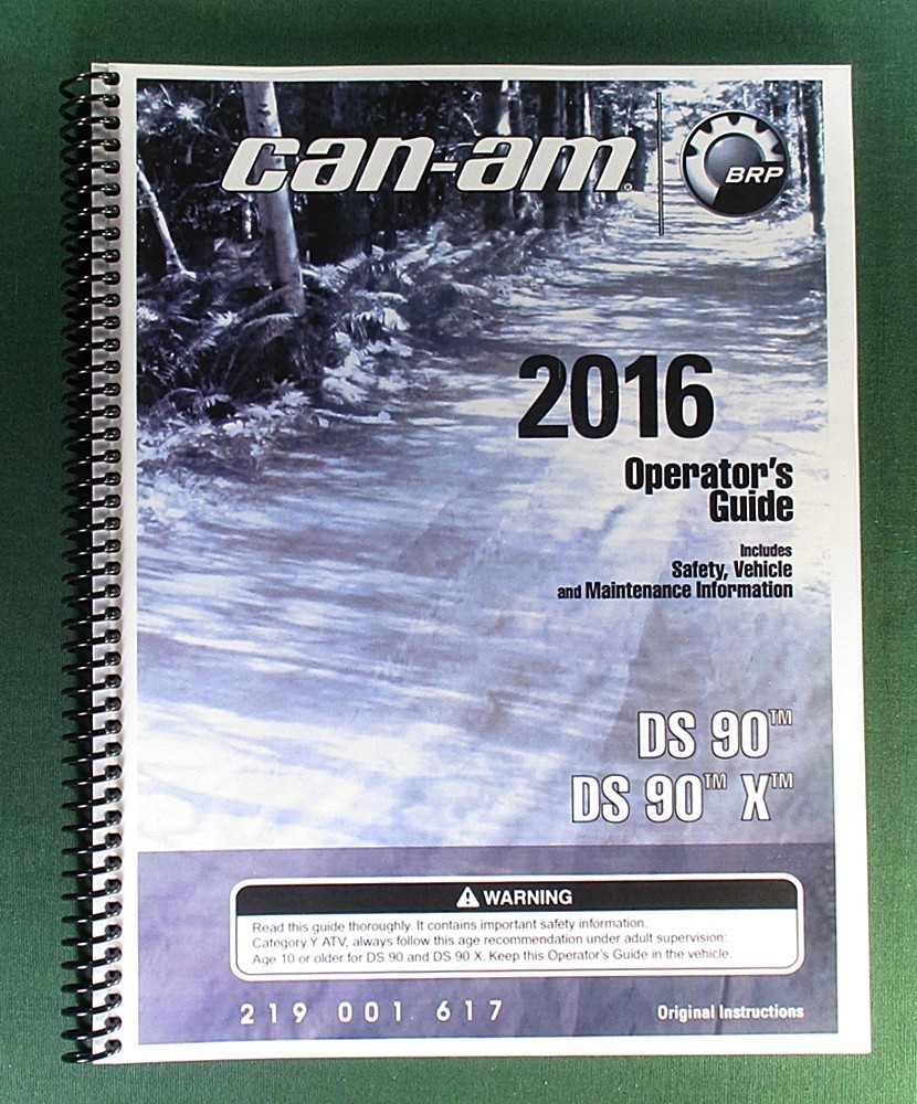 2016 Can-Am DS 90X Owner’s Manual: 164 pages & protective Covers!
