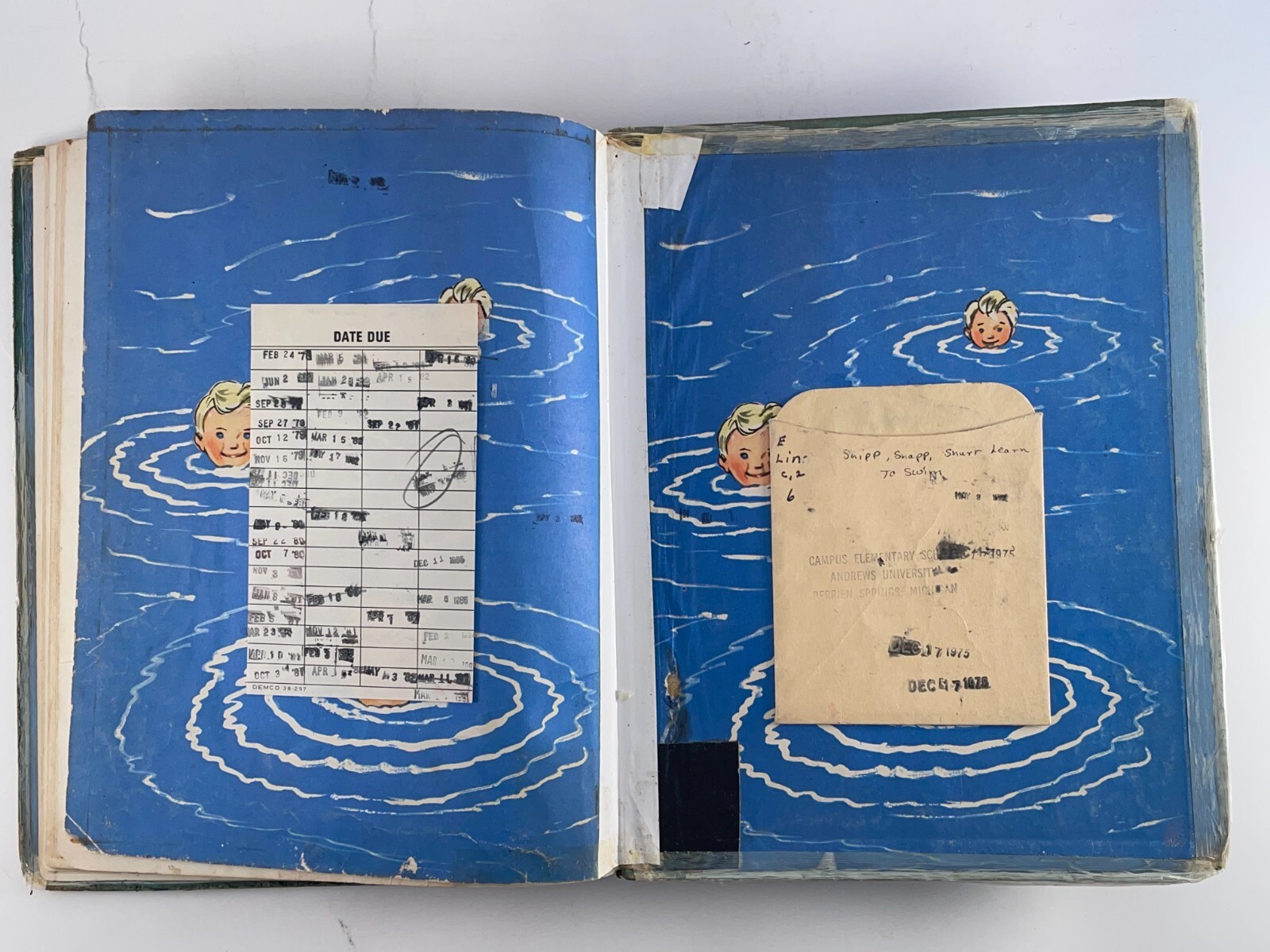 Snipp Snapp Snurr Learn to Swim Maj Lindman 1961 Hardcover Ex-Library