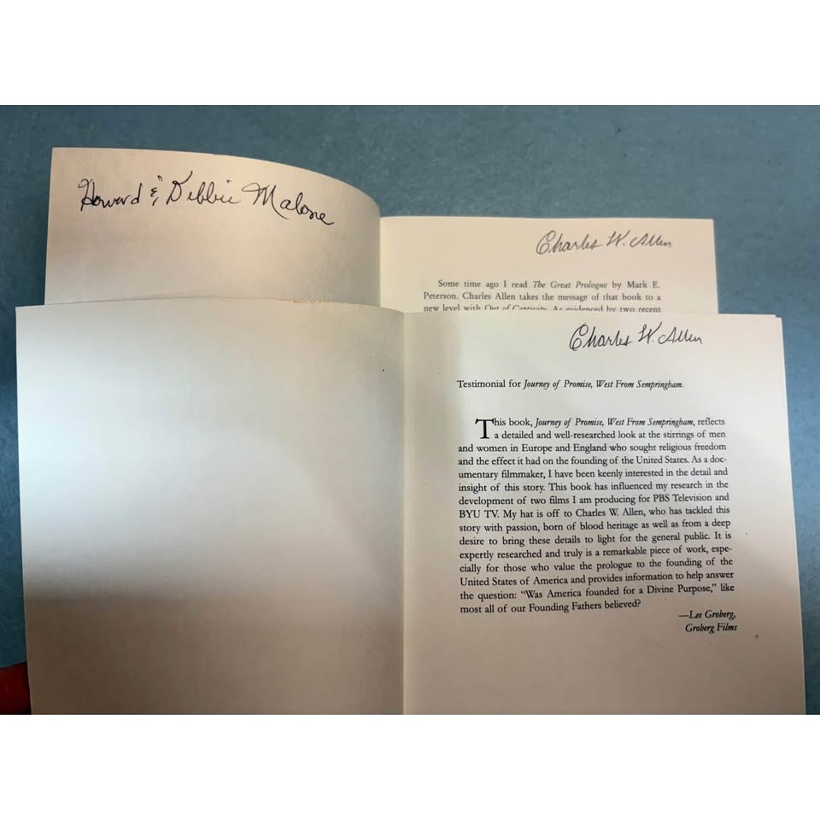 Journey of Promise West From Sempringham & Out of Captivity Charles W. Allen